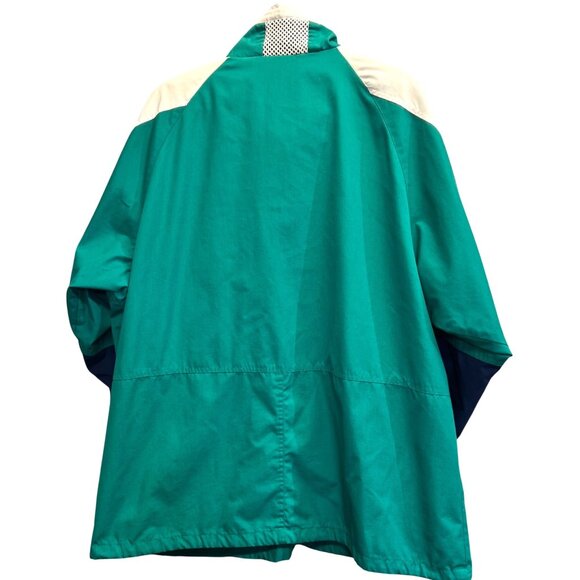 Vintage Be In The Current Scene Green & White Jacket 22W Drawstring Collar - Picture 2 of 5